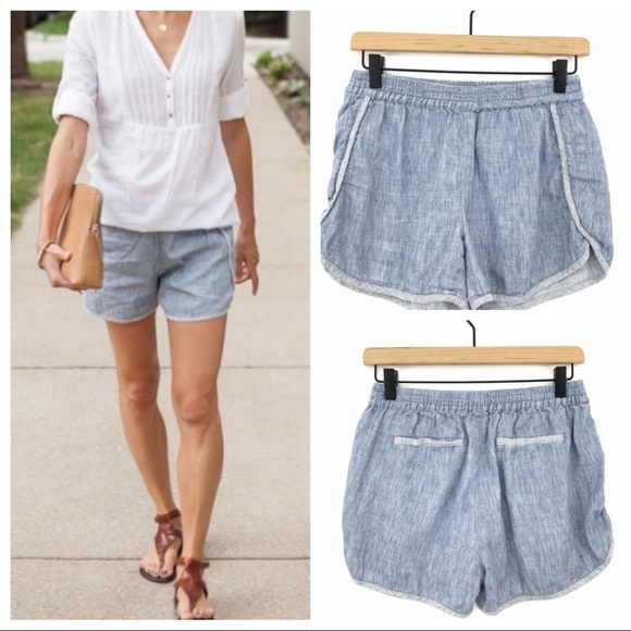Madewell Pants - Madewell Casual Track Linen Blend Pull On Shorts